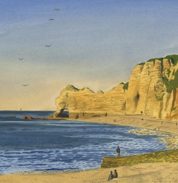 The cliffs east of Étretat